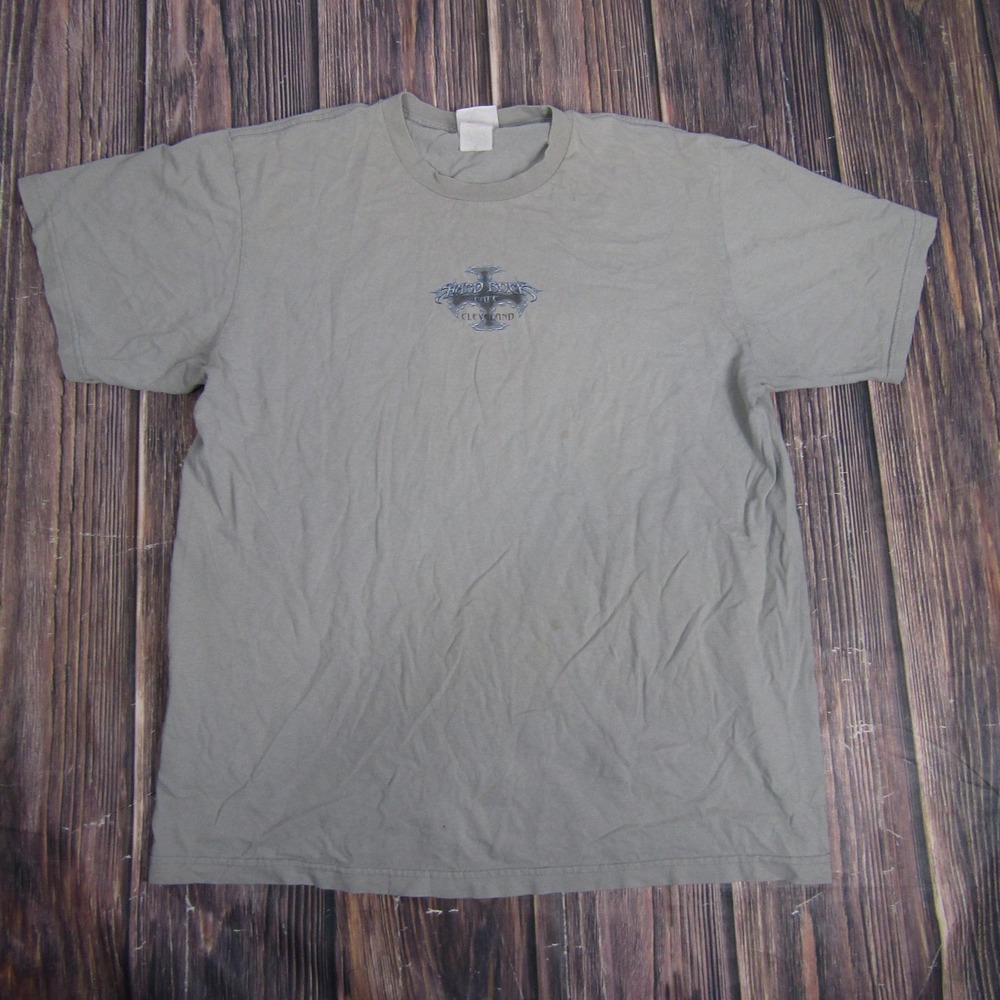Hard Rock Cafe‎ T Shirt Men Large Gray Cleveland Vintage Graphic Tee